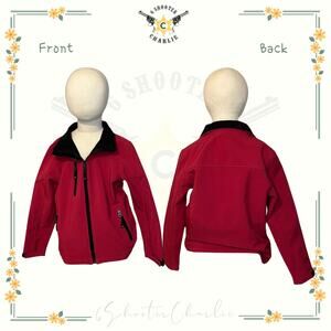 MUSSI ATV Kids Boys Softshell Full Zip Jacket Red Size 8 Zip Pockets Mock Neck